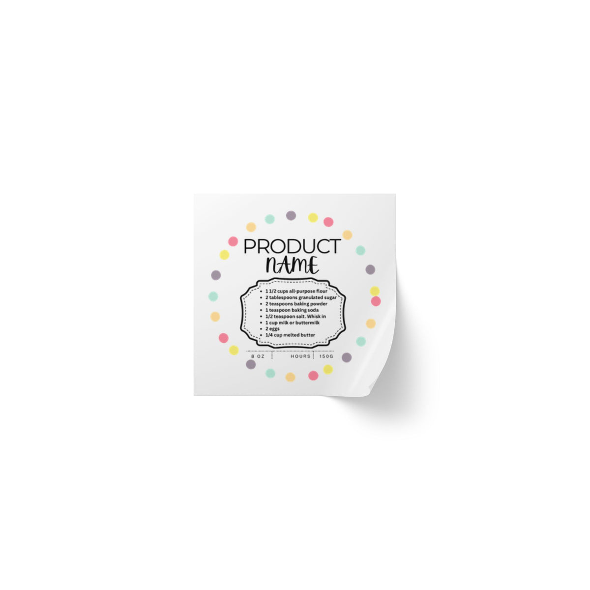 Square Sticker Label Rolls - CYB Sample Sticker Roll - 1 x 1, 2 x 2 - 50,100,250