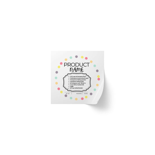 Square Sticker Label Rolls - CYB Sample Sticker Roll - 1 x 1, 2 x 2 - 50,100,250