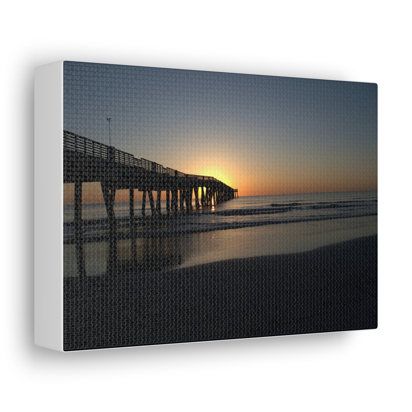 Canvas Gallery Wraps (White Wrap) (Long) - Sunrise at the pier