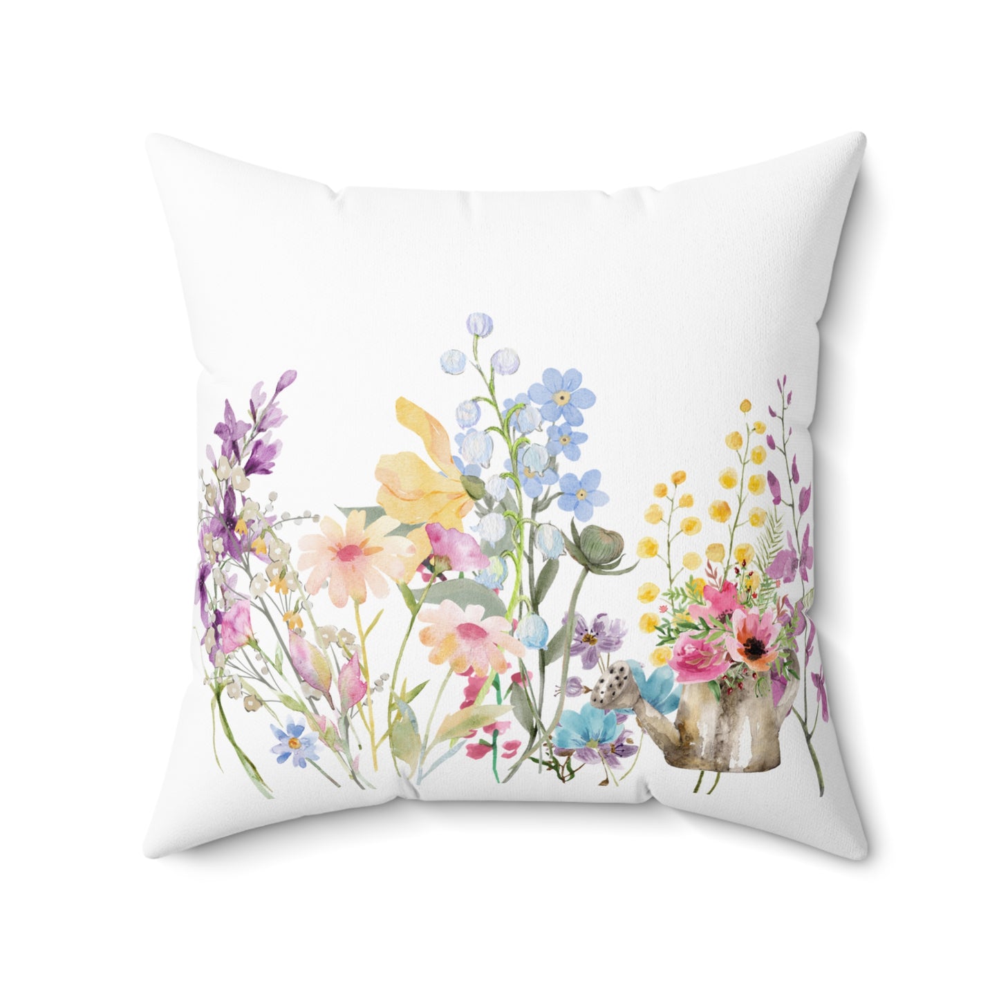 Spun Polyester Square Pillow Springtime