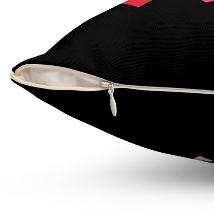 Spun Polyester Square Pillow Not Today Cupid with Hearts