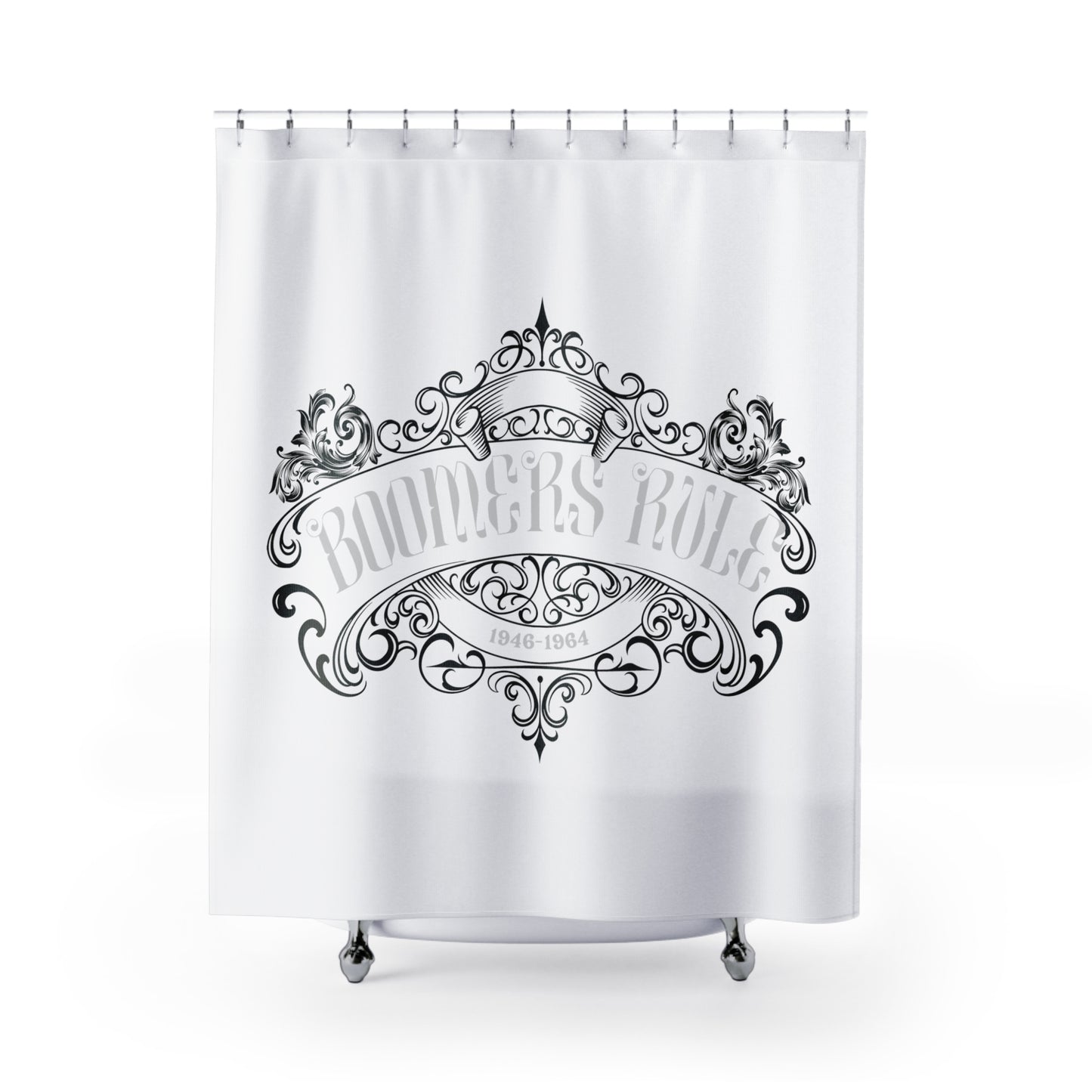 White Shower Curtain - Boomers Rule