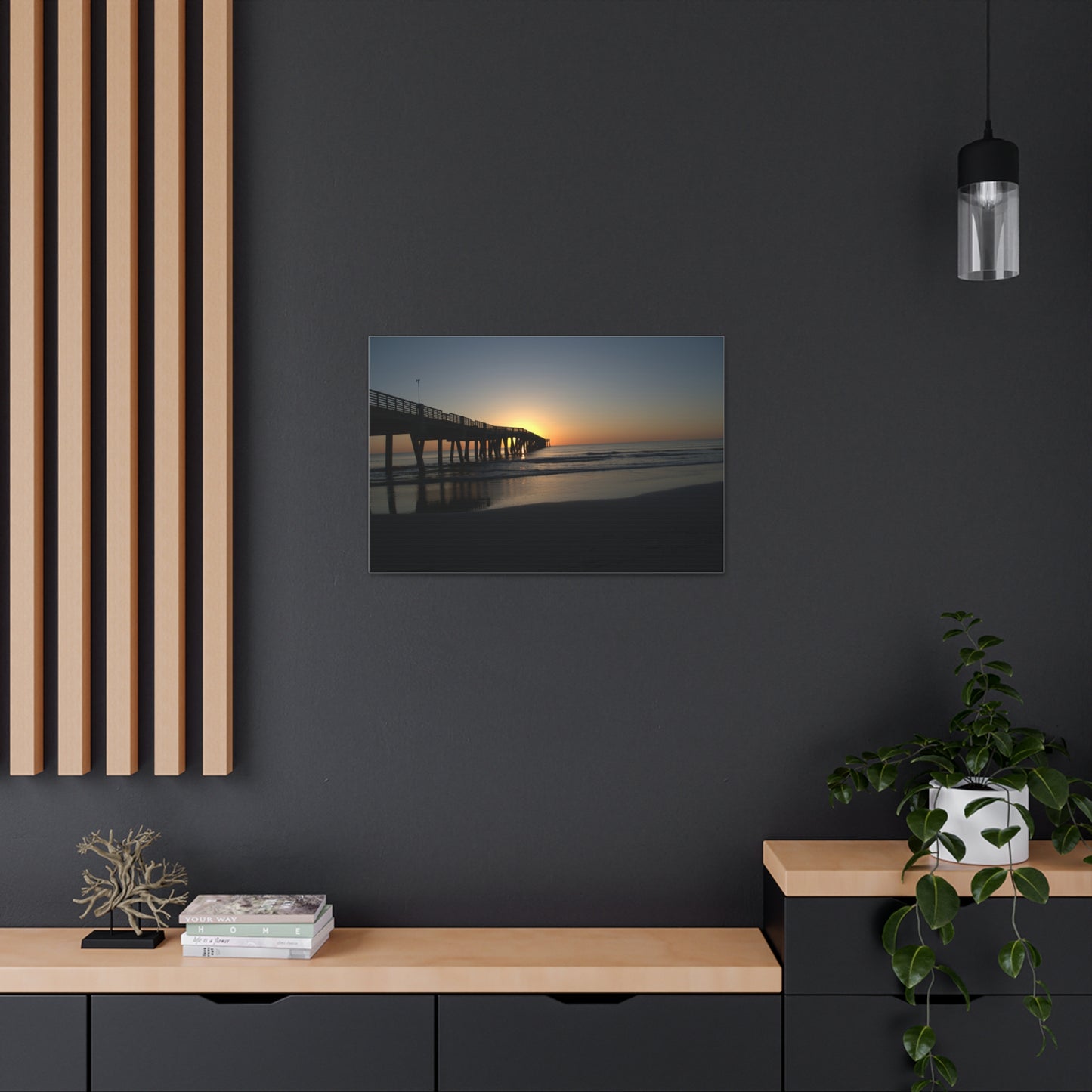 Canvas Gallery Wraps (White Wrap) (Long) - Sunrise at the pier