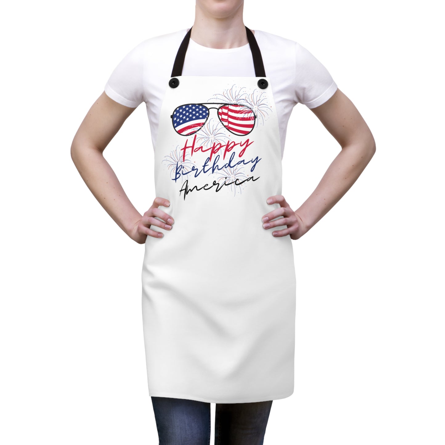 White Apron - Happy Birthday America