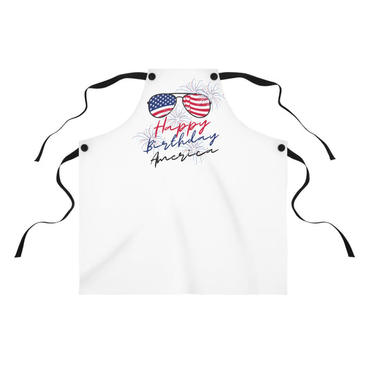 White Apron - Happy Birthday America