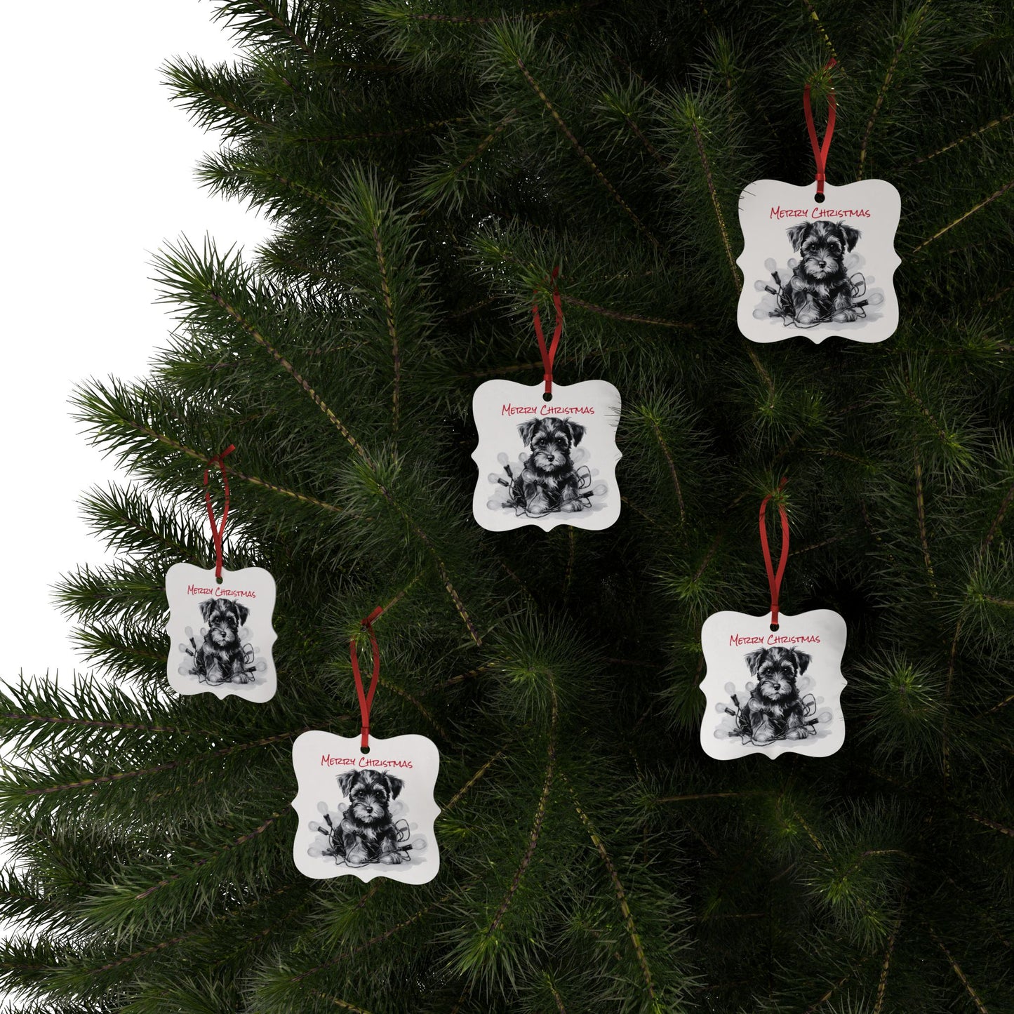 Aluminum Ornaments (1pc, 5pcs, 10pcs, 20pcs) Schnauzer, Dog Moms Gifts, Holiday, Seasonal