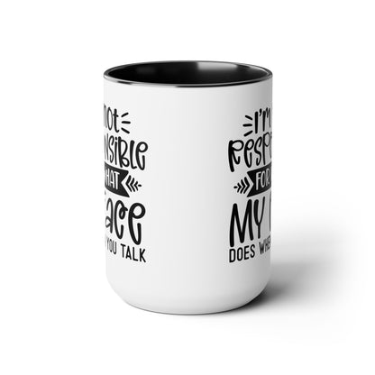 Two-Tone Coffee Mugs, 15oz - my face