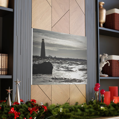 Canvas Gallery Wraps (White Wrap)-Winter Light House