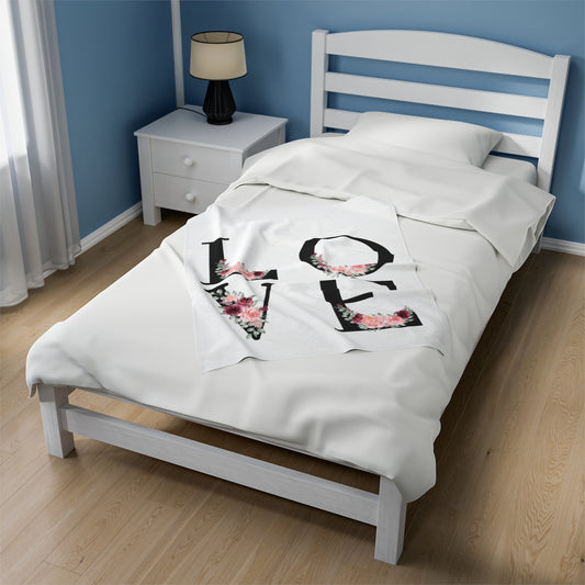 Velveteen Plush Blanket - LOVE