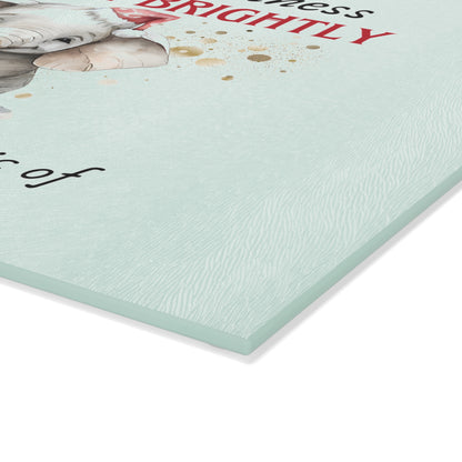 Glass Cutting Board - Magic of Christmas Baby Elephant