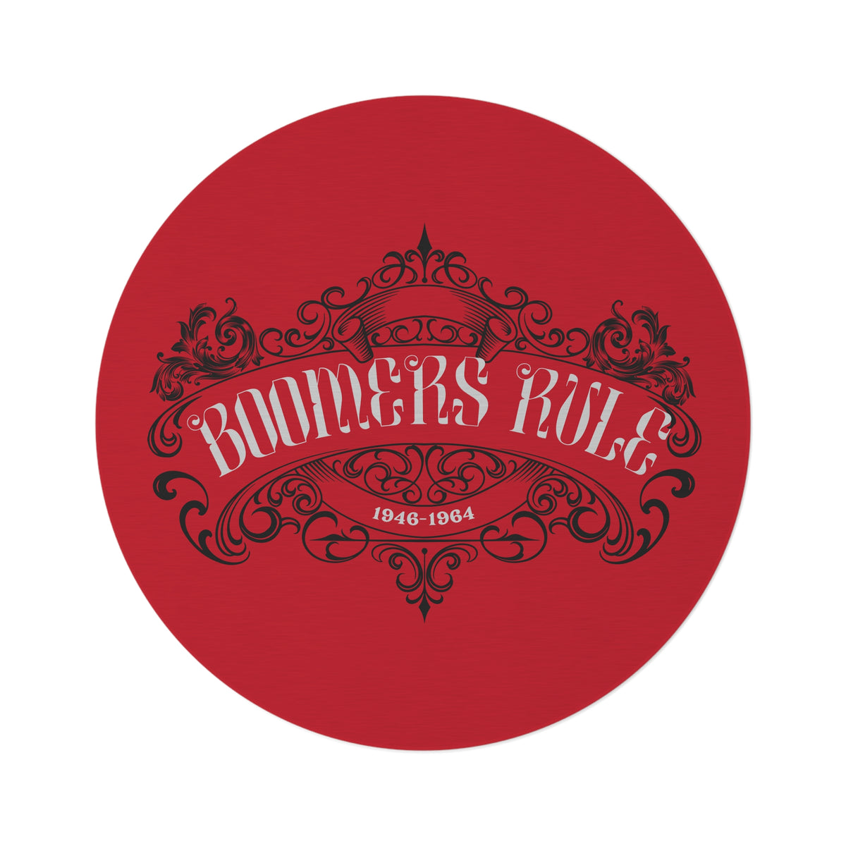 Round Rug Boomers Rule
