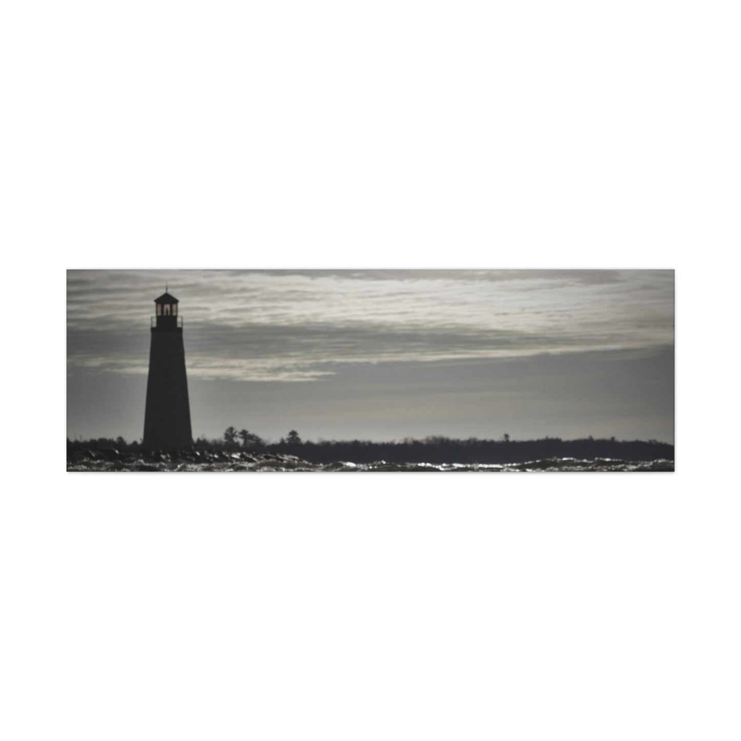 Canvas Gallery Wraps (White Wrap)-Winter Light House