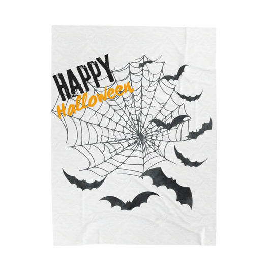 Personalize Velveteen Plush Blanket - Happy Halloween