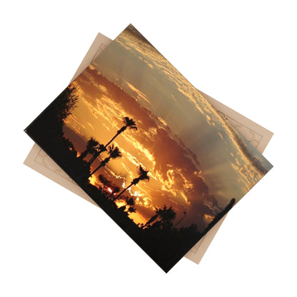 Ceramic Photo Tile - Palm Tree Sunrise