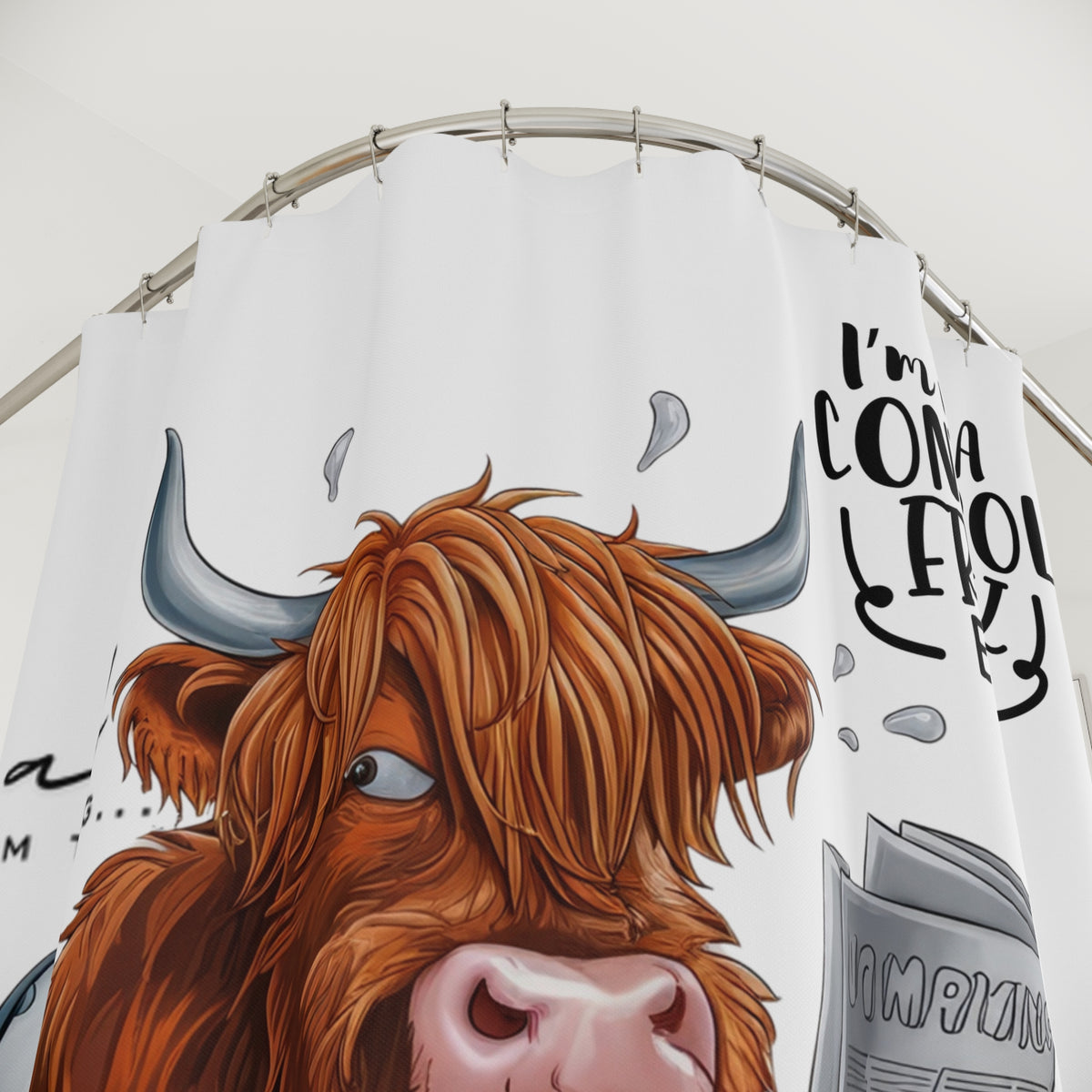 I'm Not A Control Freak Shower Curtain | Funny Highland Cow Bathroom Decor
