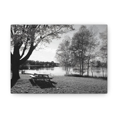 Canvas Gallery Wraps - Picinic by the river. Black and White