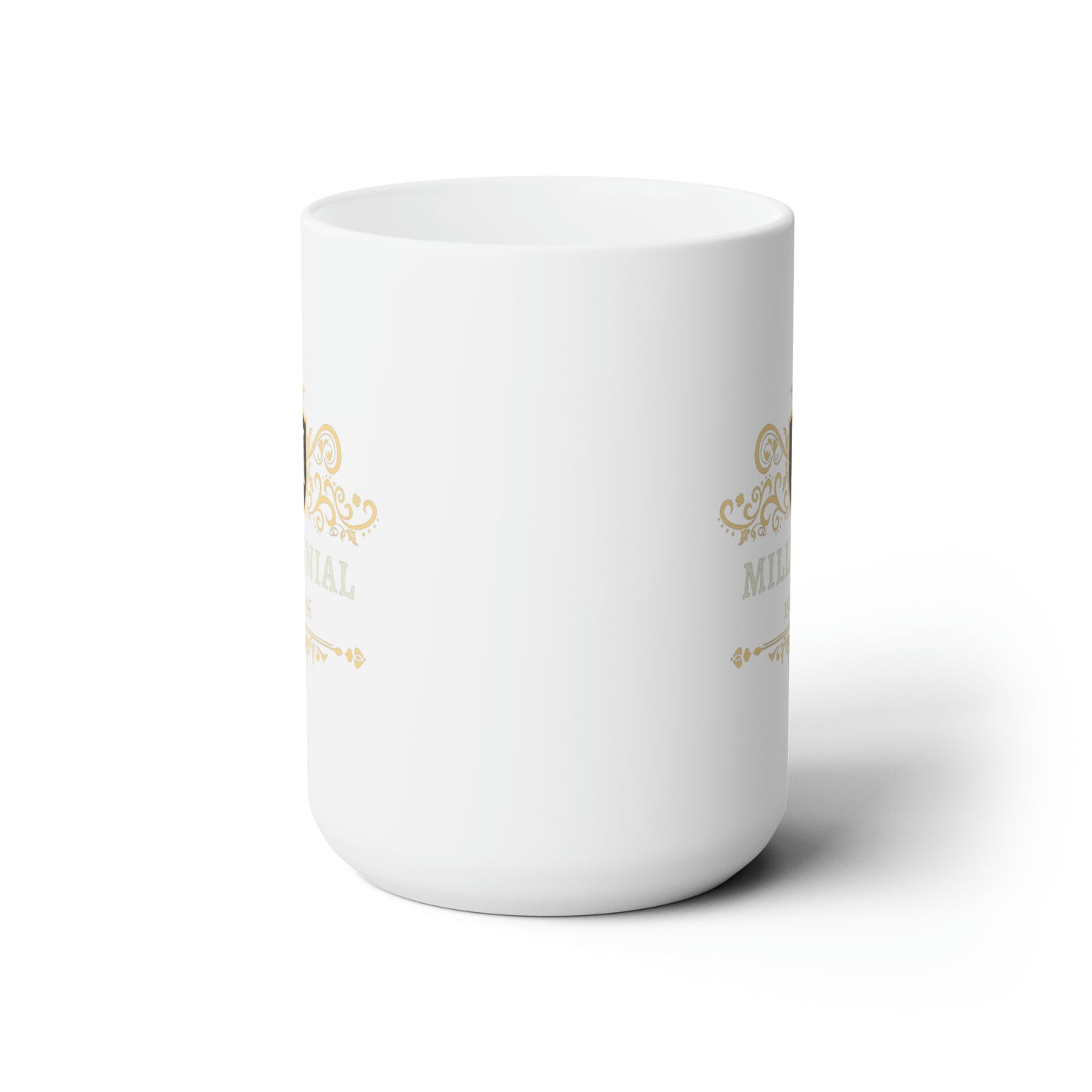 White Ceramic Mug 15oz Millennial