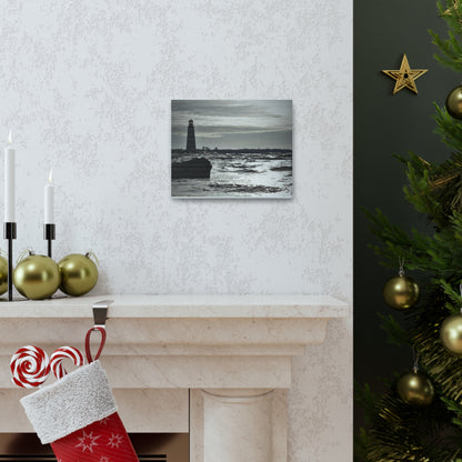 Canvas Gallery Wraps (White Wrap)-Winter Light House