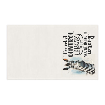 Sarcastic Zebra Kitchen Towel - Control freak