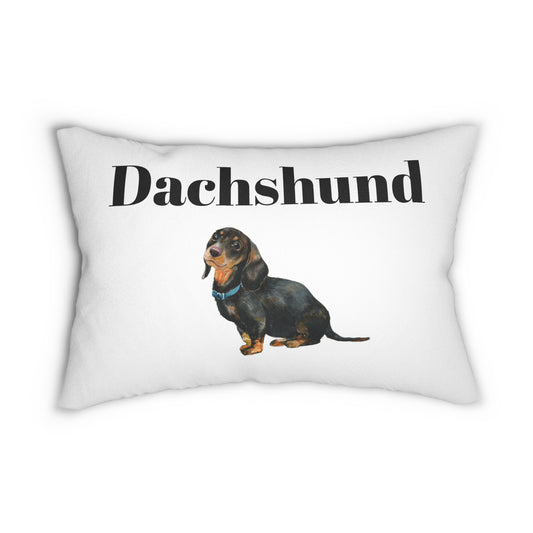 Spun Polyester Lumbar Pillow Dachshund