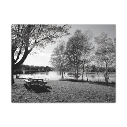 Canvas Gallery Wraps - Picinic by the river. Black and White