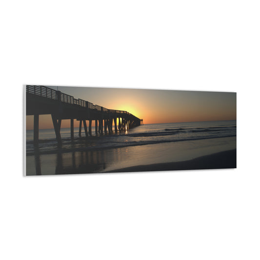 Canvas Gallery Wraps (White Wrap) (Long) - Sunrise at the pier