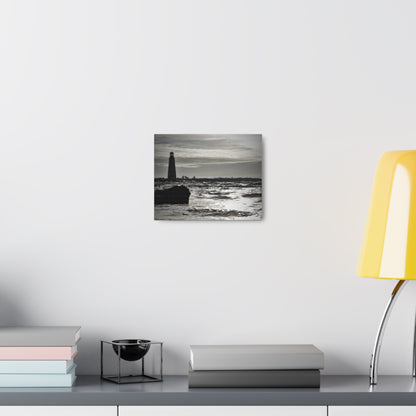 Canvas Gallery Wraps (White Wrap)-Winter Light House