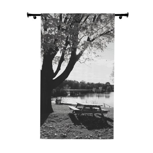 Black Out Window Curtains (1 Piece Left) Black and White Picnic by River