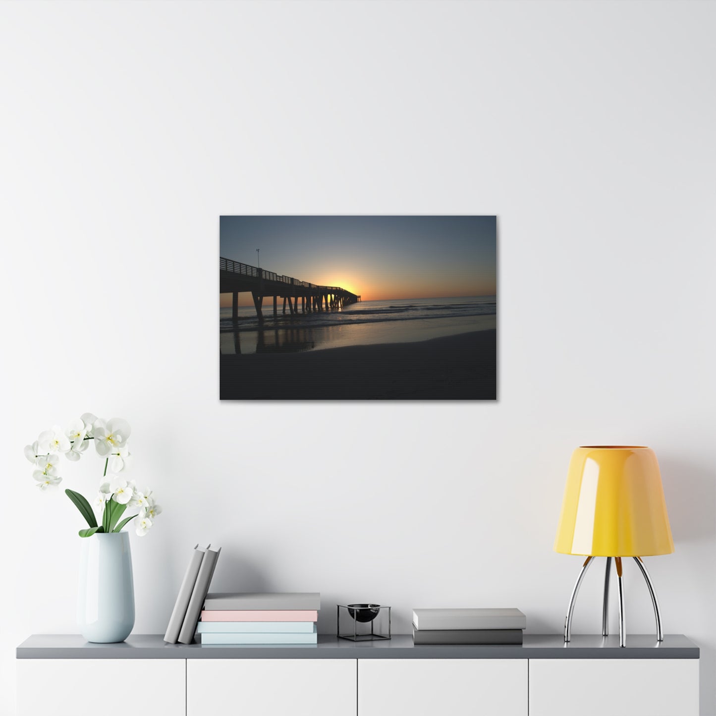 Canvas Gallery Wraps (White Wrap) (Long) - Sunrise at the pier