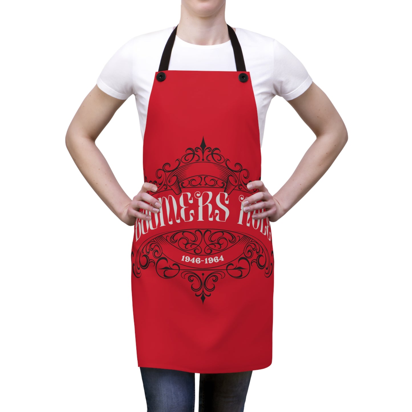 Dark Red Apron - Boomers Rule Full Apron