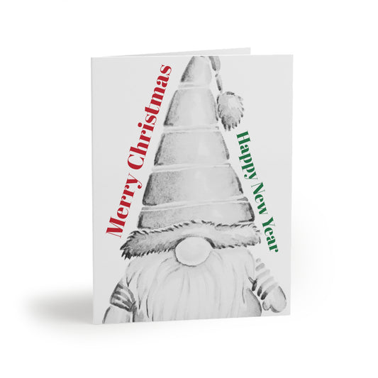 Greeting cards (8, 16, and 24 pcs) Christmas Gnome -Merry Christmas and Happy New Year