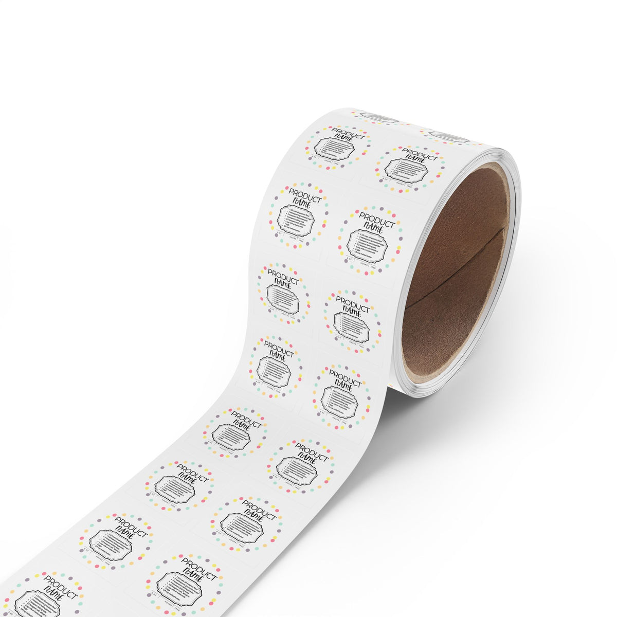 Square Sticker Label Rolls - CYB Sample Sticker Roll - 1 x 1, 2 x 2 - 50,100,250