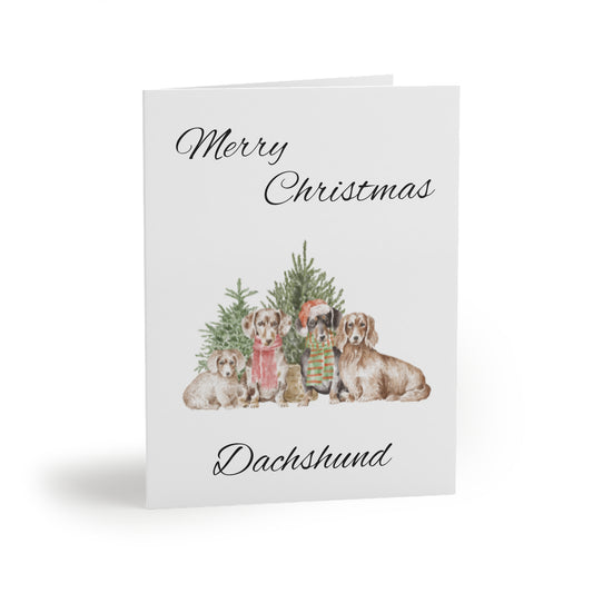 Greeting cards (8, 16, and 24 pcs) Dachshund Merry Christmas