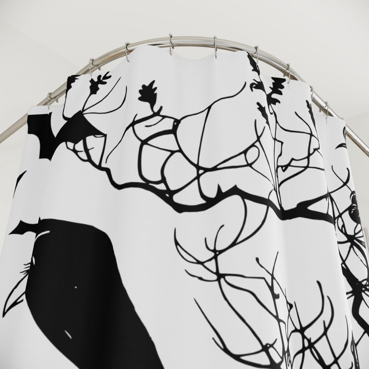 Shower Curtain - Halloween Scary Raven and tree