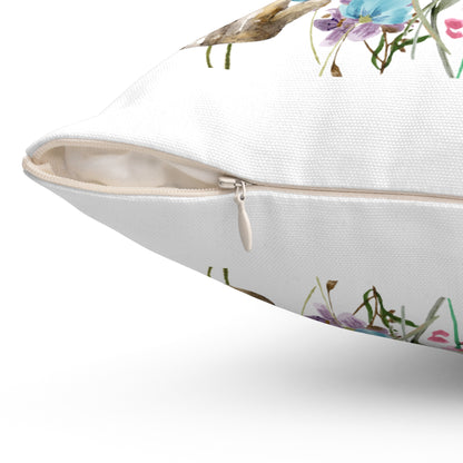 Spun Polyester Square Pillow Springtime