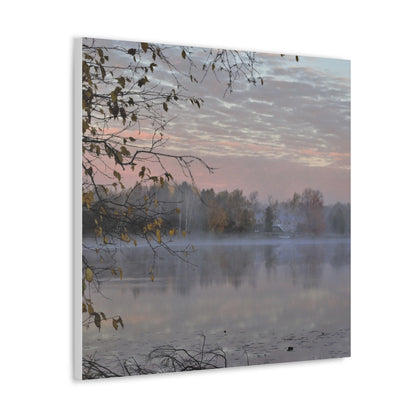 Canvas Gallery Wraps (White Wrap) (Squares) Foggy morning on the river