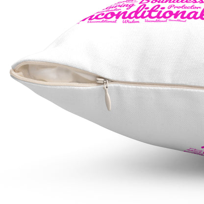 Spun Polyester Square Pillow MOM & High Heals