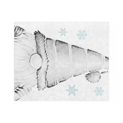 Velveteen Minky Blanket -  Gnome and snow flakes