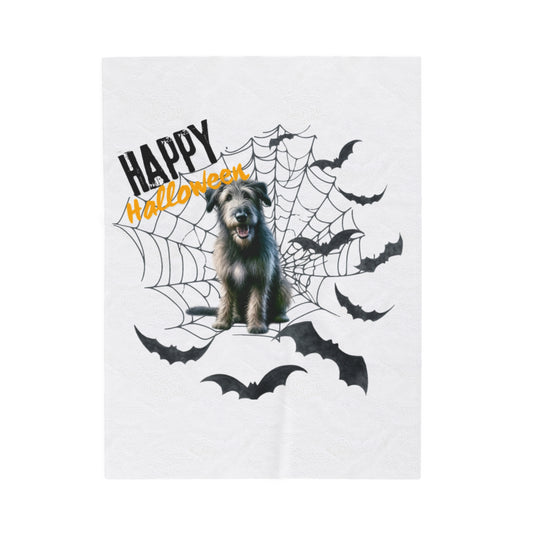 Velveteen Plush Blanket - Sealyham Terrier Halloween