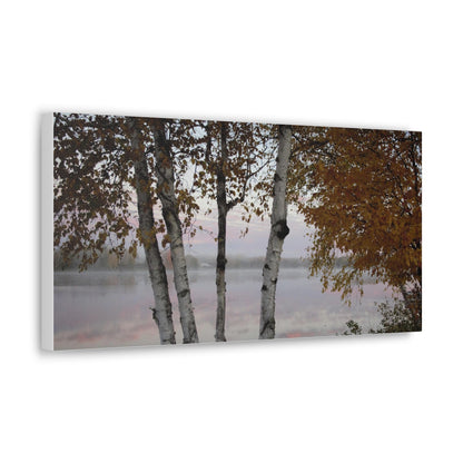 Canvas Gallery Wraps (White Wrap) - River view with morning fog