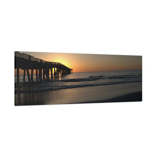 Sunrise at the Pier 60" X 20" Matte Canvas, Stretched, 1.25"
