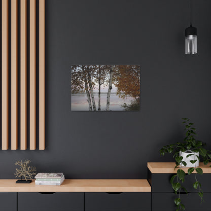 Canvas Gallery Wraps (White Wrap) - River view with morning fog