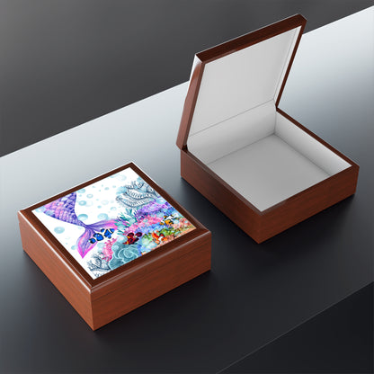 Jewelry Box – White Ceramic Mermaid Tail under the sea