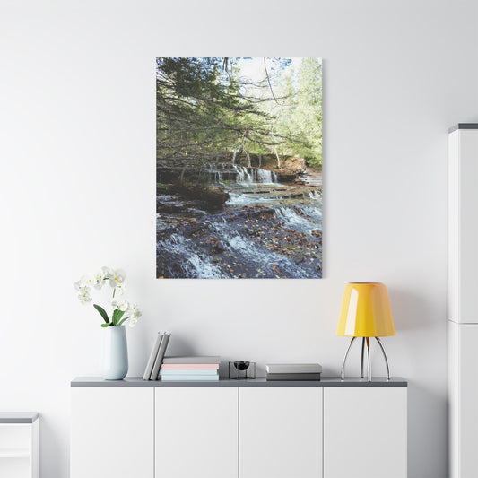 Agate waterfall left Matte Canvas, Stretched, 1.25" 48" x 16", 48" x 24", 32", 36" Vertical