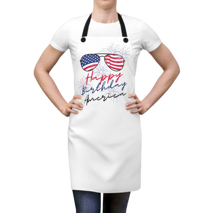 White Apron - Happy Birthday America