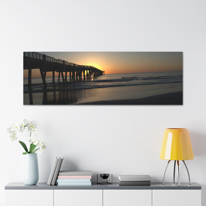 Canvas Gallery Wraps (White Wrap) (Long) - Sunrise at the pier