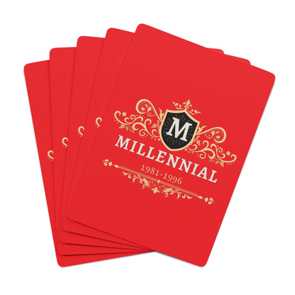 Red Poker Cards Millennial