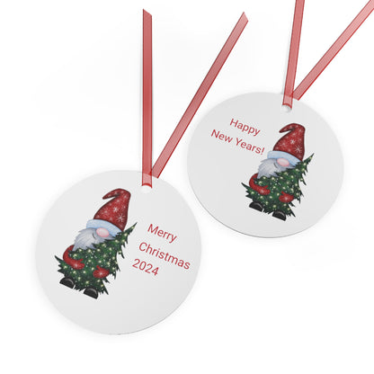 Metal Ornaments - Round Gnomes