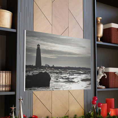 Canvas Gallery Wraps (White Wrap)-Winter Light House