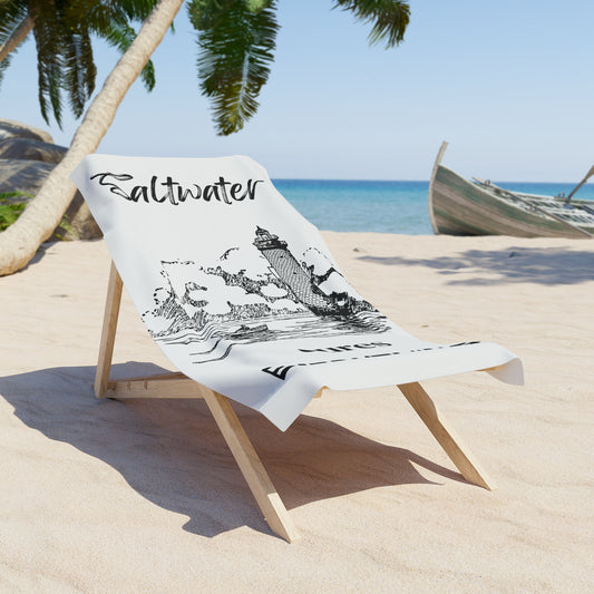 Luxurious Beach Towel - Saltwater cures everything! Light House White